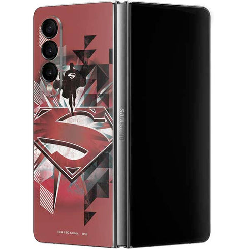 DC Comics Superman Red Pattern Galaxy Z Fold4 5G Skin